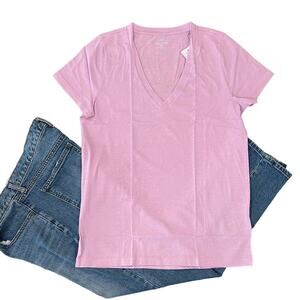 NWT J. Crew Smoky Lilac Purple Vintage Cotton V-Neck Tee